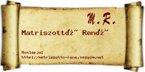 Matriszottó René névjegykártya